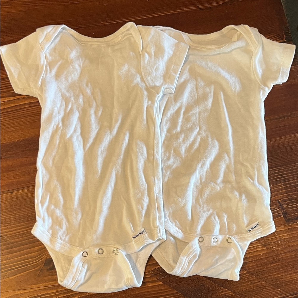 Organic Cotton Gerber White Baby Bodysuits Set
